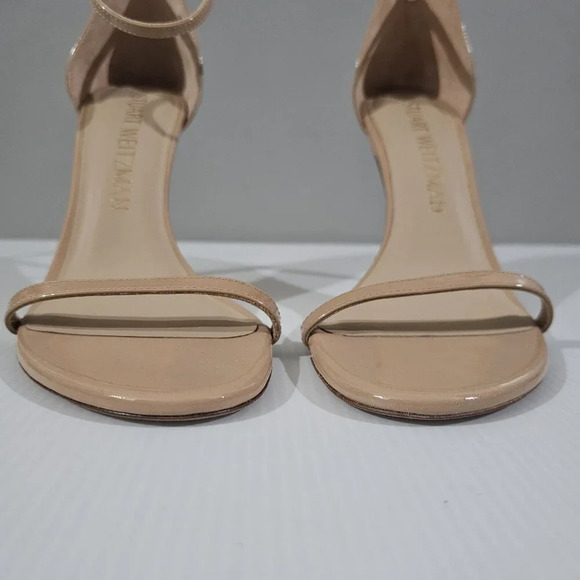 Stuart Weitzman Nudistsong Heel Ankle Strap Sandal Adobe Tan Leather Size 10 - Picture 8 of 16
